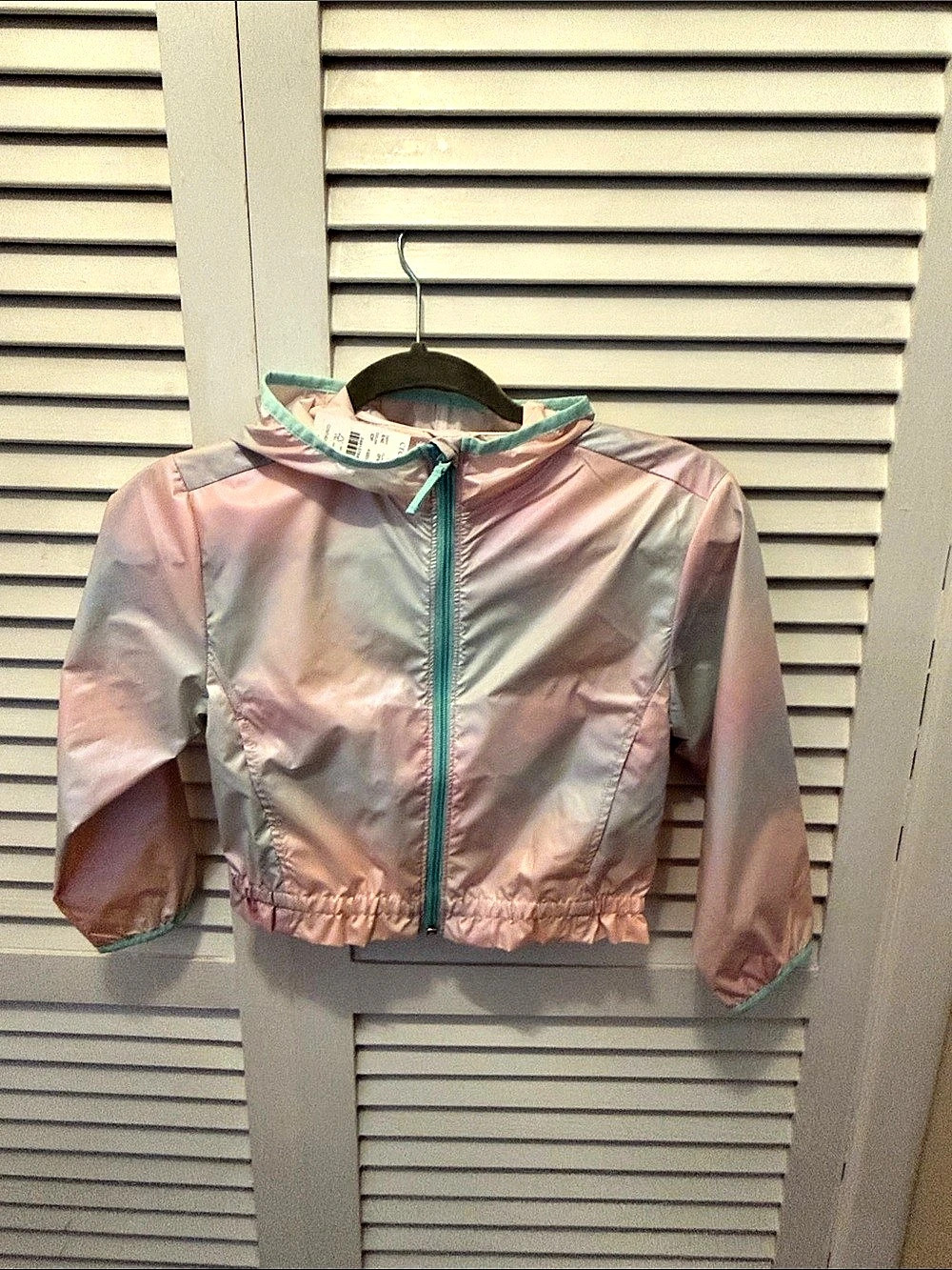 crewcuts Girls' opalescent windbreaker Girls Color Block Windbreaker Jacket Size
